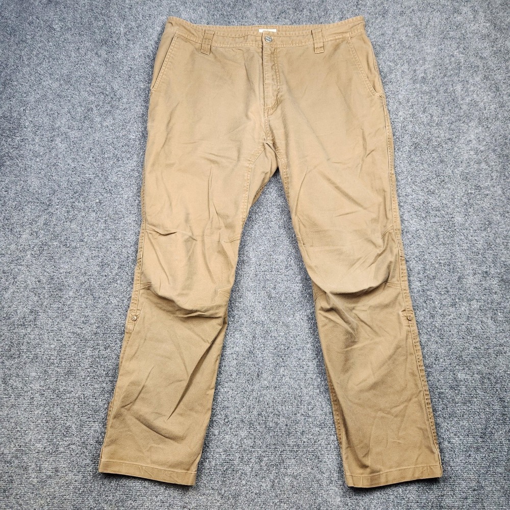 Livsn Flex Canvas Pants Mens 38x30 Brown Chino Stretch Outdoor Hiking Trail